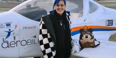 Ann-Marie after a flight with Aerobility
