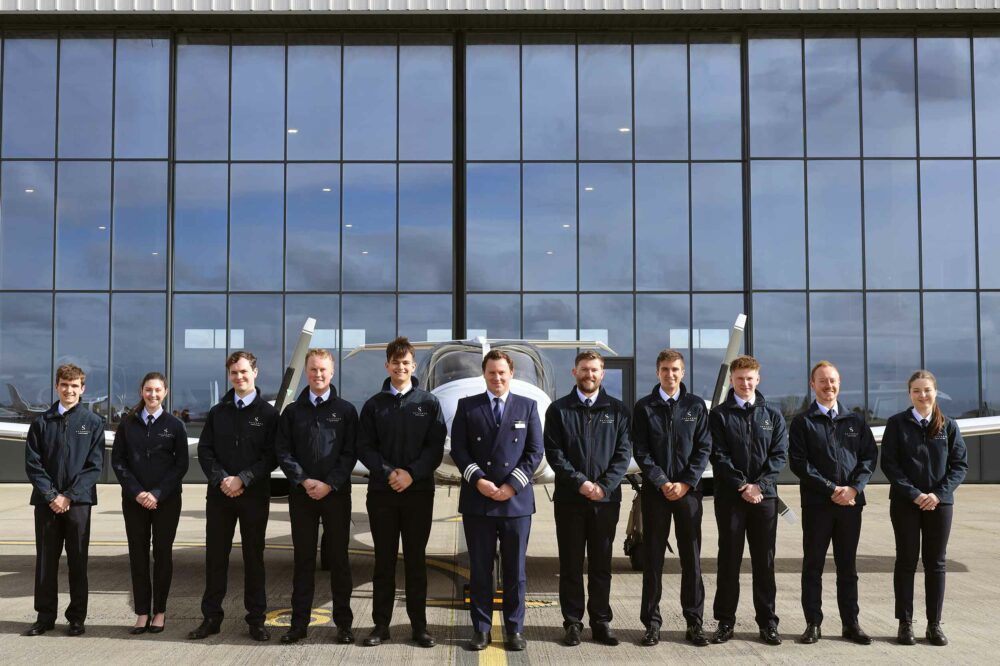 The first Speedbird trainees with Guy Bowen, Project Pilot, Pilot Recruitment at British Airways. Photo: Skyborne