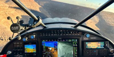 IR camera equipped Carbon Cub overflying a Utah canyon deep in shadow