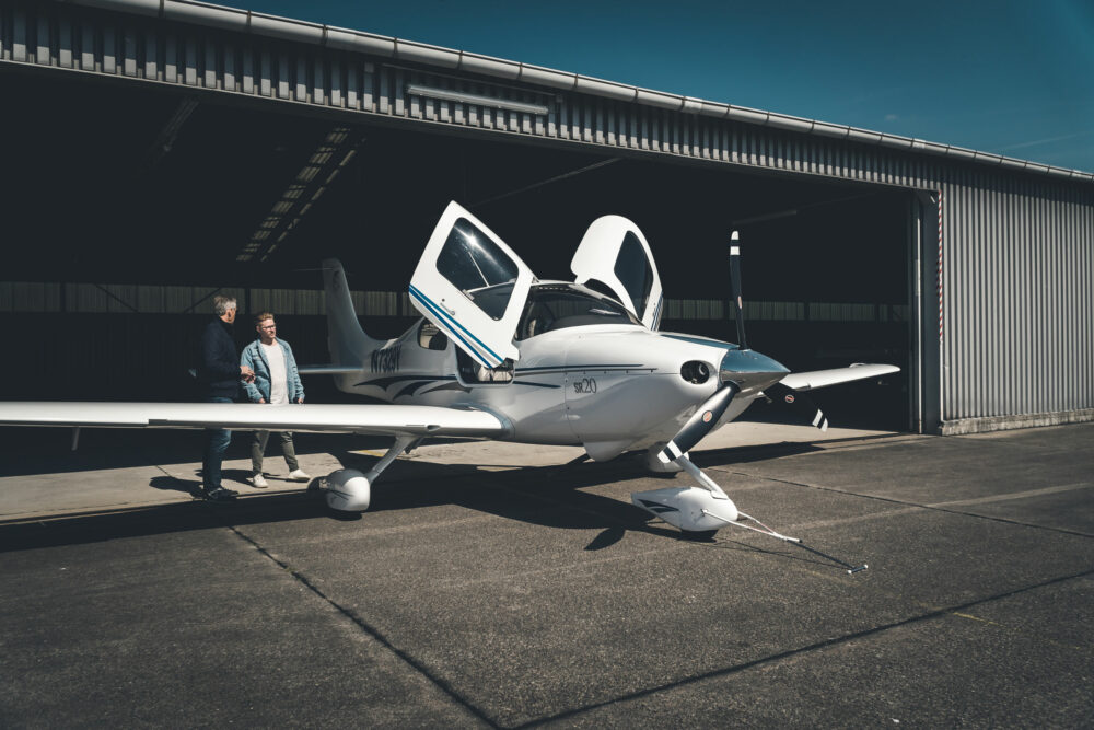 light aircraft doors open