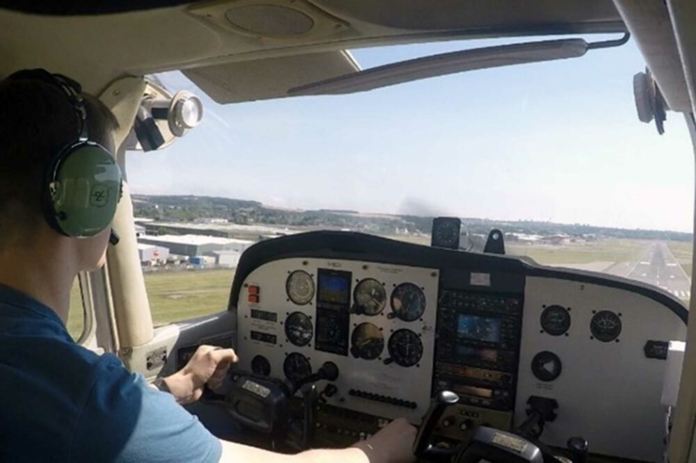 Previous scholarship winner Will Cooper on final to Aberdeen Airport