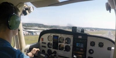 Previous scholarship winner Will Cooper on final to Aberdeen Airport