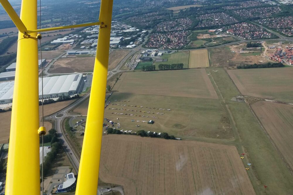 Fly-in at Monewden off the starboard wing! Photo: Suffolk Coastal Strut